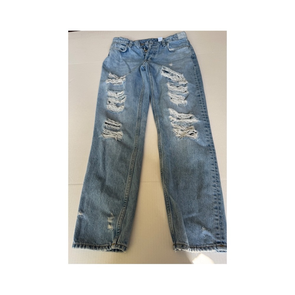 Distressed Blue Jeans